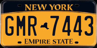 NY license plate GMR7443