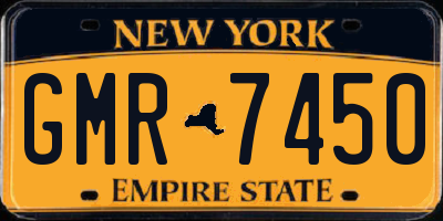 NY license plate GMR7450