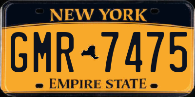 NY license plate GMR7475