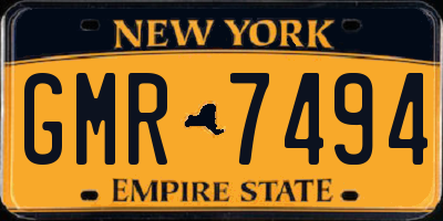 NY license plate GMR7494