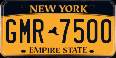 NY license plate GMR7500