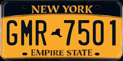 NY license plate GMR7501
