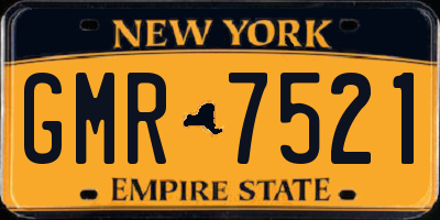 NY license plate GMR7521