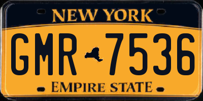 NY license plate GMR7536