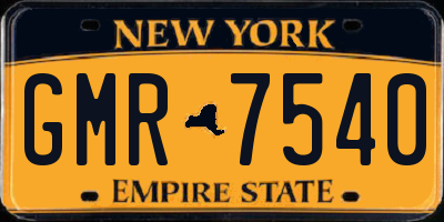 NY license plate GMR7540