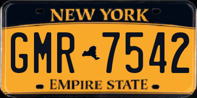 NY license plate GMR7542
