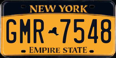 NY license plate GMR7548