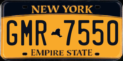 NY license plate GMR7550