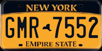 NY license plate GMR7552