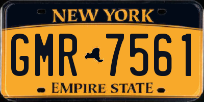 NY license plate GMR7561