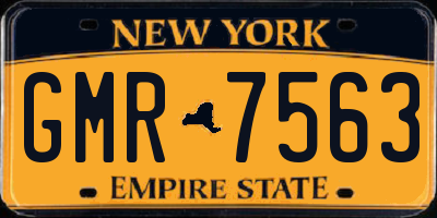 NY license plate GMR7563