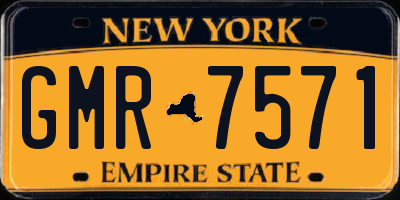 NY license plate GMR7571
