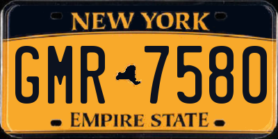 NY license plate GMR7580