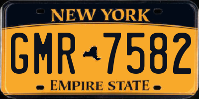 NY license plate GMR7582