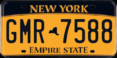NY license plate GMR7588