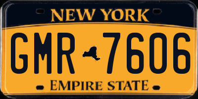 NY license plate GMR7606
