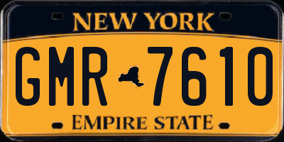 NY license plate GMR7610