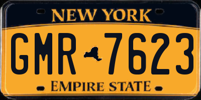 NY license plate GMR7623