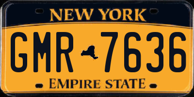 NY license plate GMR7636