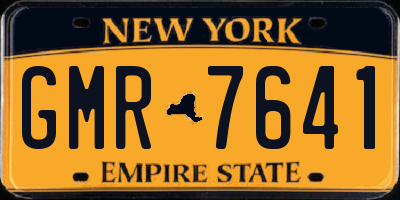 NY license plate GMR7641