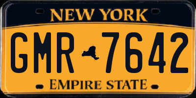 NY license plate GMR7642