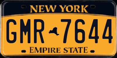 NY license plate GMR7644