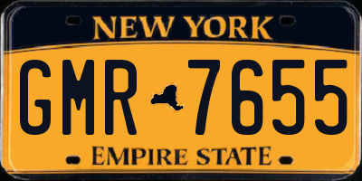 NY license plate GMR7655