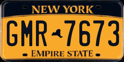 NY license plate GMR7673