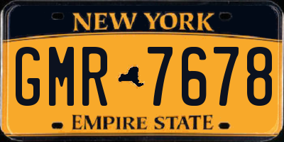 NY license plate GMR7678
