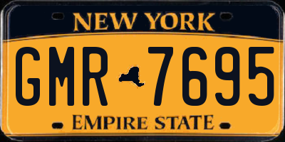 NY license plate GMR7695
