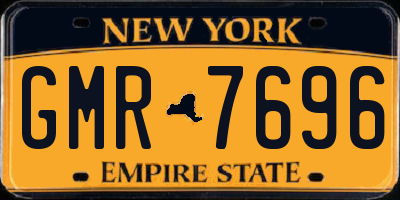 NY license plate GMR7696
