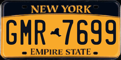 NY license plate GMR7699