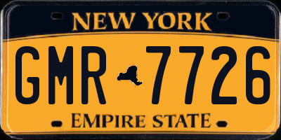 NY license plate GMR7726