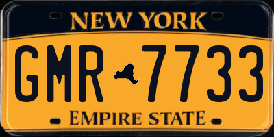 NY license plate GMR7733