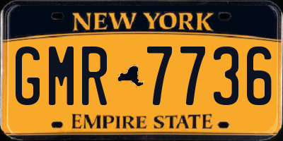 NY license plate GMR7736