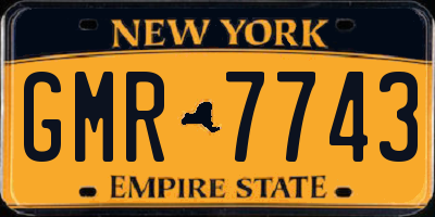 NY license plate GMR7743