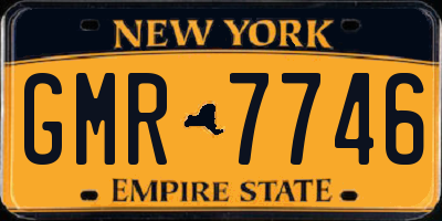 NY license plate GMR7746