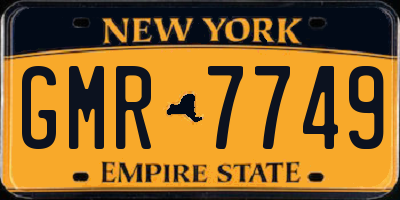 NY license plate GMR7749