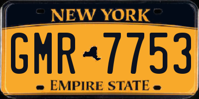 NY license plate GMR7753