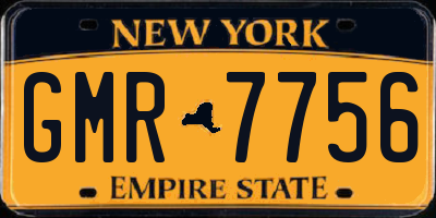 NY license plate GMR7756