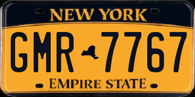 NY license plate GMR7767