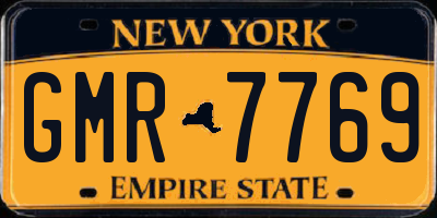 NY license plate GMR7769
