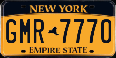 NY license plate GMR7770