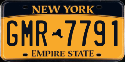 NY license plate GMR7791