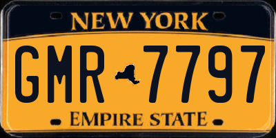 NY license plate GMR7797