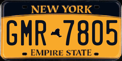 NY license plate GMR7805