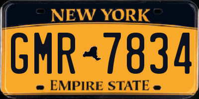 NY license plate GMR7834