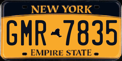 NY license plate GMR7835