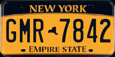 NY license plate GMR7842