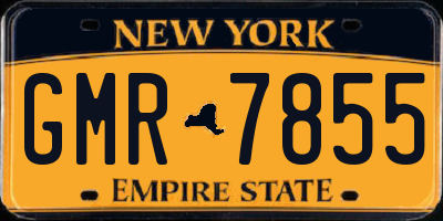 NY license plate GMR7855